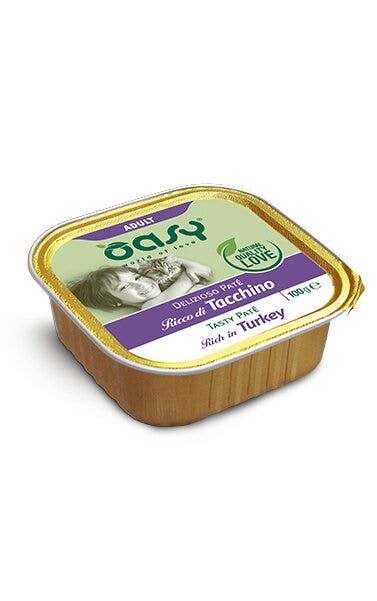 Oasy Delizioso Paté Gatto Adult Ricco di Tacchino 100g