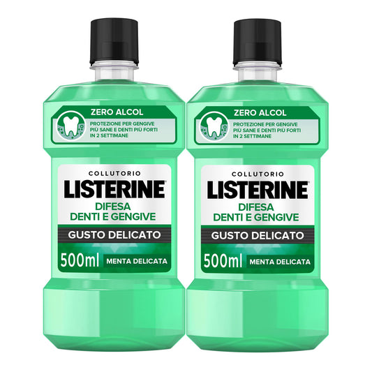 Listerine Difesa Denti E Gengive Collutorio Gusto Delicato 2x500ml