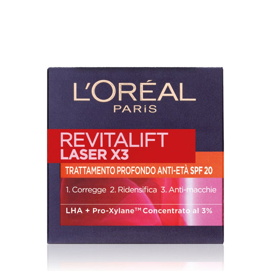 L'OrÉal Paris Revitalift Laser X3 Crema Viso Giorno SPF 20 Antirughe 50ml