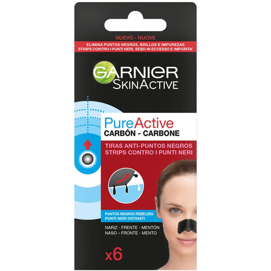 Garnier Pure Active Charcoal Strips Viso Carbone Vegetale 4 Pezzi