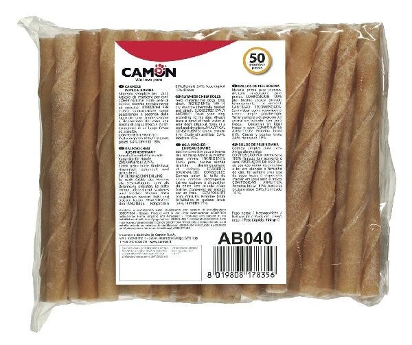 Camon Rolls In Pelle Bovina Per Cani 12.5cmx8/9mm Busta 400g