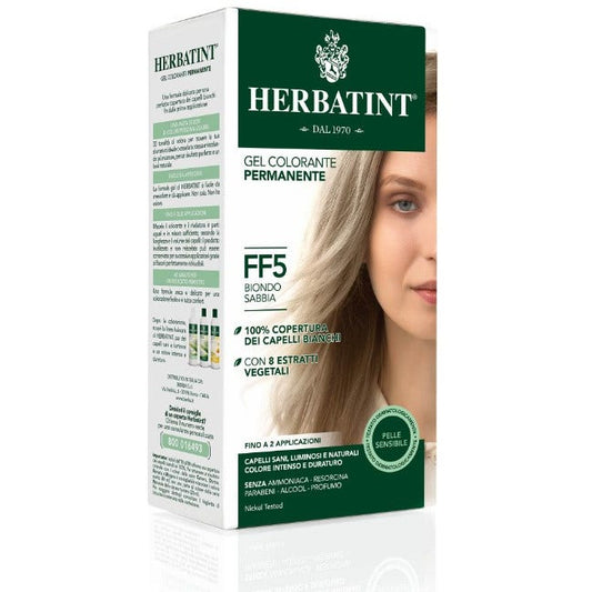 Herbatint Tintura Per Capelli Gel Permanente FF5 Biondo Sabbia 3 Dosi 300ml
