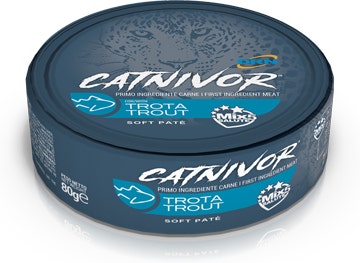 Drn Catnivor Cibo Umido Con Trota Gatti Adulti Barattolo 80g