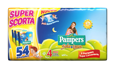 PAMPERS SOLE & LUNA TRIO TAGLIA MAXI (7-18KG) 54 PEZZI