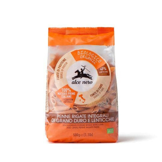 Penne Rigate Integrali Grano Duro E Lenticchie Bio 500g