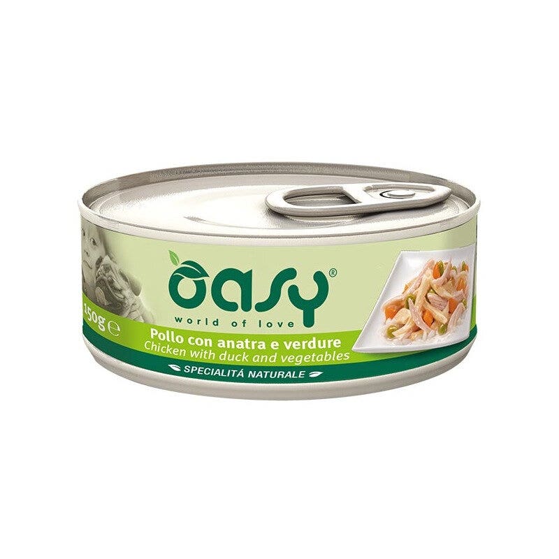 Oasy Specialità Naturale Pollo Con Anatra E Verdure Per Cani Adulti 150g