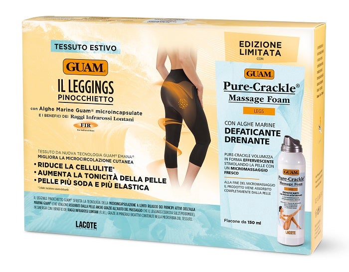Guam Leggings Pinocchietto S-M 1 Paio + Body Sea Crackle Massage Foam Drenante 150ml