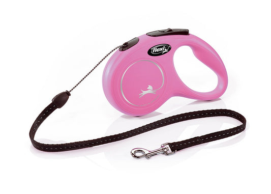 Flexi New Classic In Corda Guinzaglio Per Cani Colore Rosa Taglia S 5m