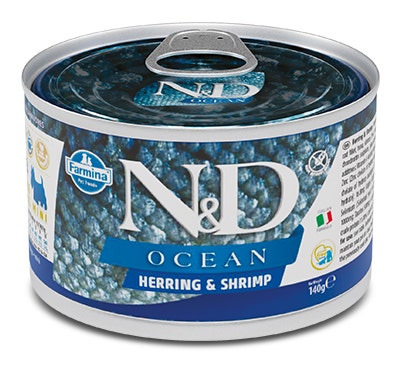 Farmina Natural & Delicious Ocean Mini Con Aringa E Gamberetti Per Cani Adulti 140g