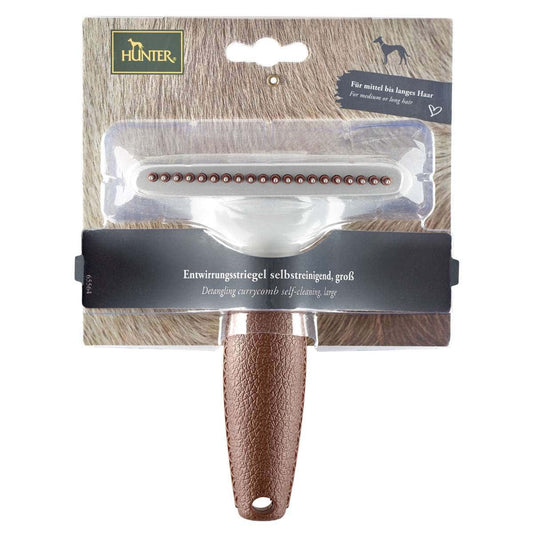 Hunter Rastrello Districante Autopulente Detangling Rake Spa Per Cani 1 Pezzo Taglia L