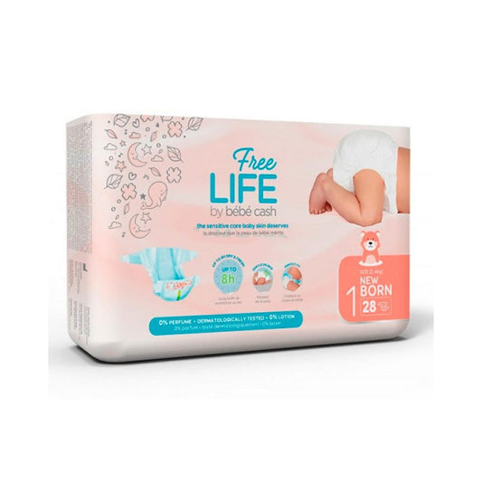 FREELIFE BEBECASH NEW BORN TAGLIA 1 (2-4KG) 28 PEZZI