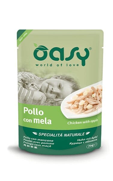 Oasy Specialità Naturale Gatto Pollo con Mela 70g