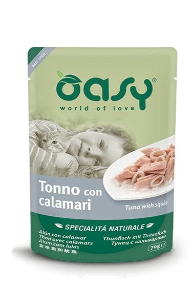 Oasy Specialità Naturale Gatto Tonno con Calamari 70g