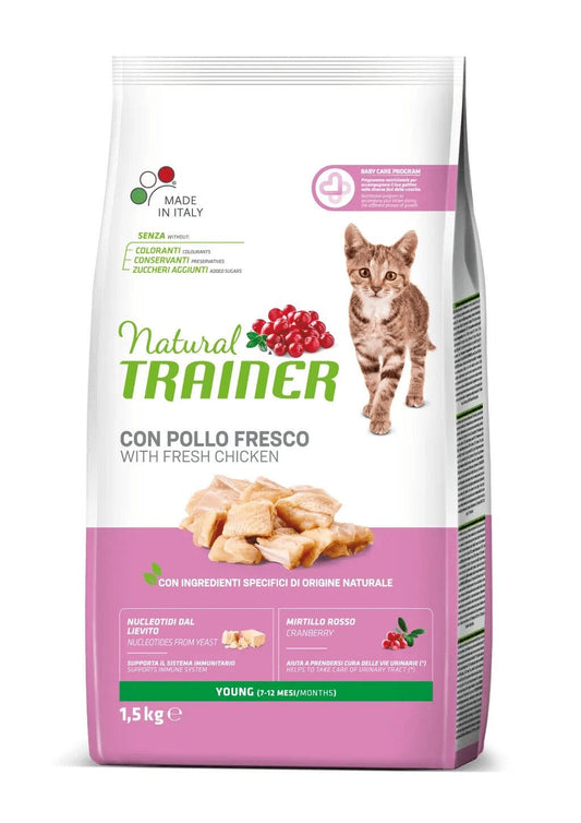 Natural Trainer Cibo Secco Per Gatti Giovani 7/12Mesi Sacco 1,5kg