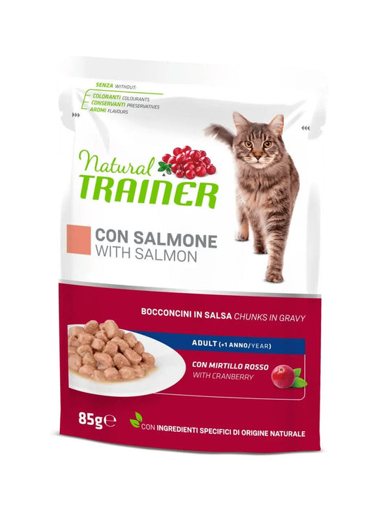 Natural Trainer Cibo Umido Salmone Per Gatti Adulti Busta 85g
