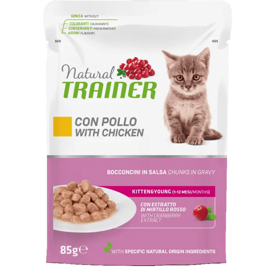 Natural Trainer Kitten&Young Bocconcini Di Pollo In Salsa Per Gattini 85g