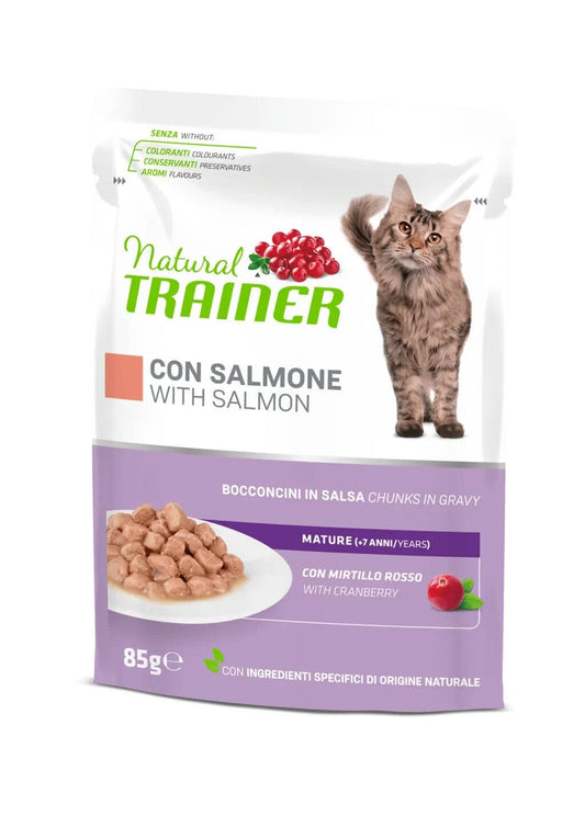 Natural Trainer Cibo Umido Salmone Per Gatti Senior Busta 85g