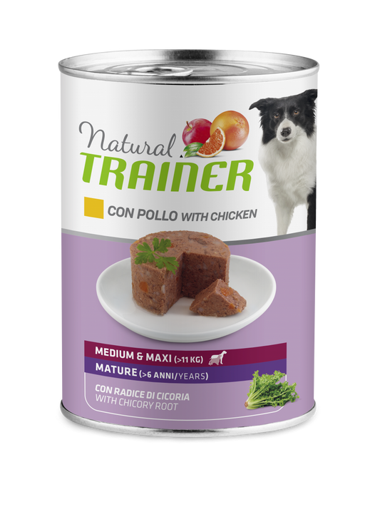 Natural Trainer Maintenance Mature Medium E Maxi Per Cani Umido Pollo Lattina 400g