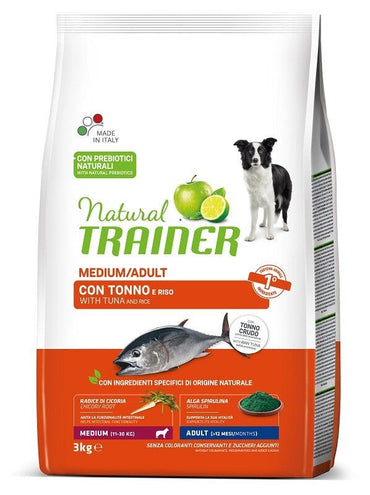 Natural Trainer Crocchette Tonno e Riso Cane Adult Medium 3Kg