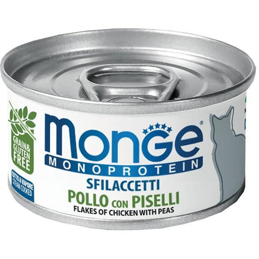 Monge Monoprotein Sfilaccetti Pollo Con Piselli Cibo Umido Per Gatti Adulti 80g