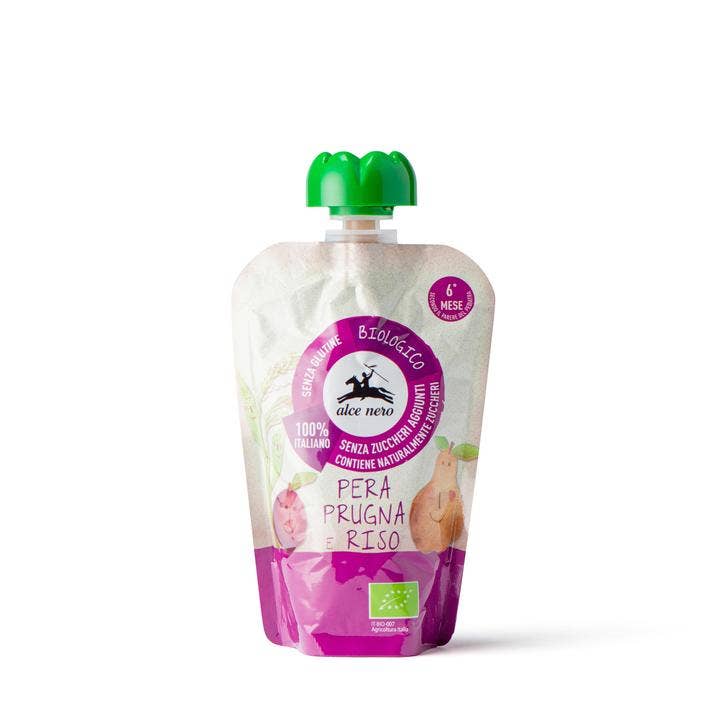 Purea Pera Prugna Riso Baby Food Bio 6M+ 100g