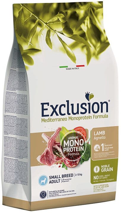 Dorado Exclusion Mediterraneo Monoprotein Noble Grain Adult Small Breed Con Agnello Cibo Secco Per Cani 2kg