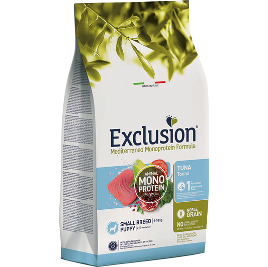 Exclusion Mediterraneo Monoprotein Noble Grain Crocchette Al Tonno Per Cuccioli Taglia Piccola 2kg