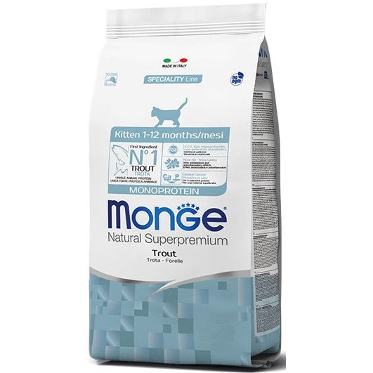 Monge Trota Monoprotein Cibo Secco Gatti Cuccioli 1-12 Mesi Sacco 400g
