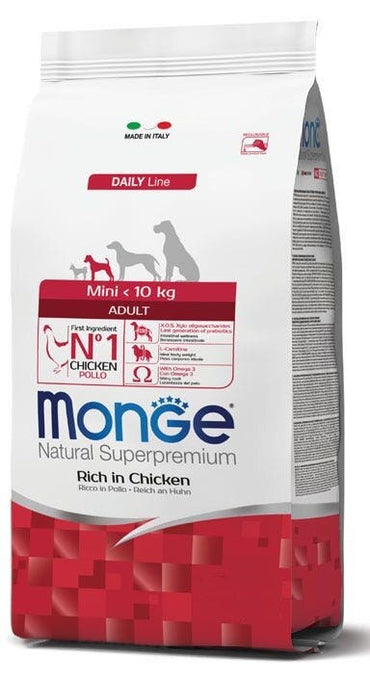 Monge Natural Superpremium Mini Senior Ricco In Pollo Cibo Secco Cani Adulti Taglia Mini Sacco 800g