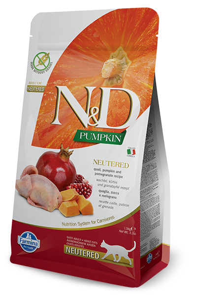 Farmina N&D Pumpkin Neutered Quaglia E Zucca Gatti Adulti Sterilizzati Sacco 5kg