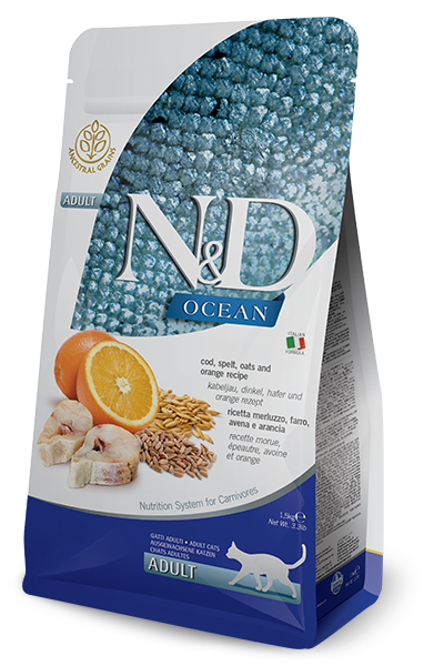 Farmina N&D Ocean Merluzzo E Farro Gatti Adulti Sacco 1,5kg