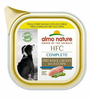 Almo Nature HCF Complete Pollo Free Range Con Zucchini Per Cani Adulti Vaschetta 85g