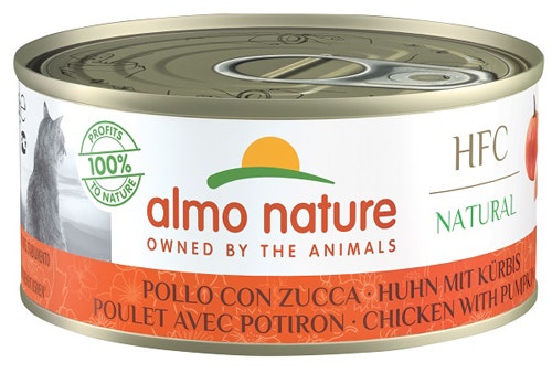 Almo Nature HFC Natural Cibo Umido Pollo Con Zucca Per Gatti Adulti Scatoletta 150g