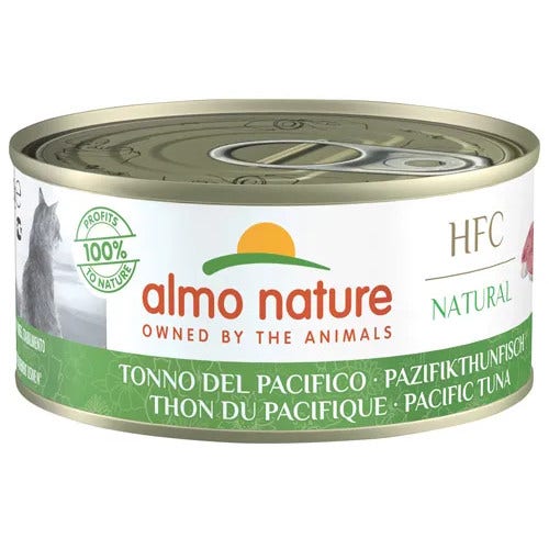 Almo Nature HFC Natural Umido Al Tonno Del Pacifico Per Gatti Adulti Lattina 150g