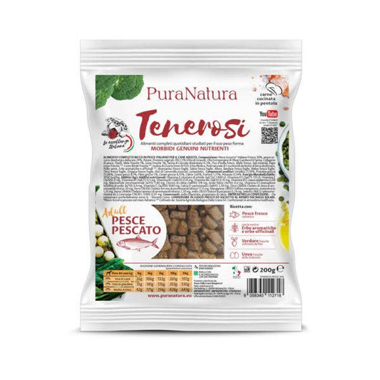 PuraNatura Tenerosi Pesce Cibo Secco Cani Adulti Sacco 200g