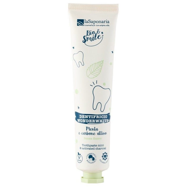 La Saponaria Bio&Smile Dentifricio Wonderwhite Menta/Carbone 75ml