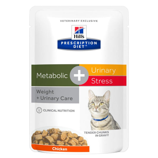 Hill's Prescription Diet Metabolic + Urinary Stress Bocconcini Pollo Gatti Bustina 85g