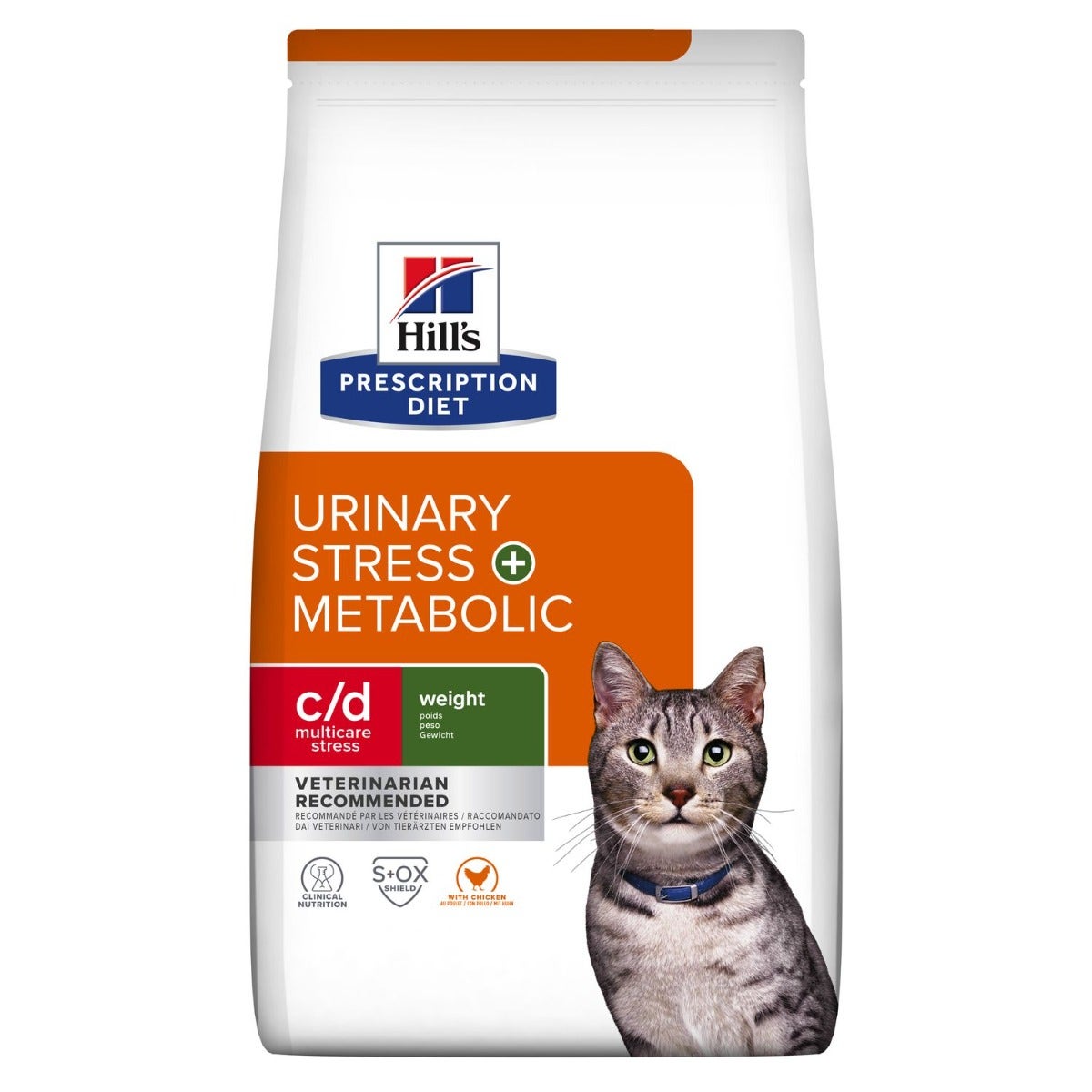 Hill's Prescription Diet C/D Multicare Stress Weight Crocchette Pollo Per Gatti Sacco 1,5kg
