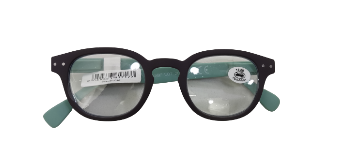 IRISTYLE OCCHIALI DA LETTURA RUBBER GRIGIO E TURCHESE 3,0 DIOTTRIE
