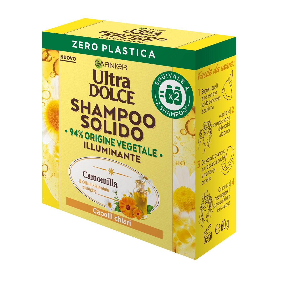 Garnier Ultra Dolce Shampoo Solido Illuminante Camomilla/ Miele 60g