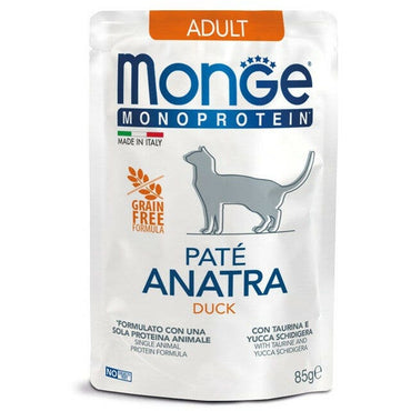 Monge Monoprotein Paté Anatra Cibo Umido Per Gatti Adulti 85g