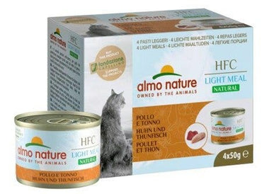 Almo Nature Natural Light Meal Cibo Umido Pollo E Tonno Per Gatti Adulti 4x50g