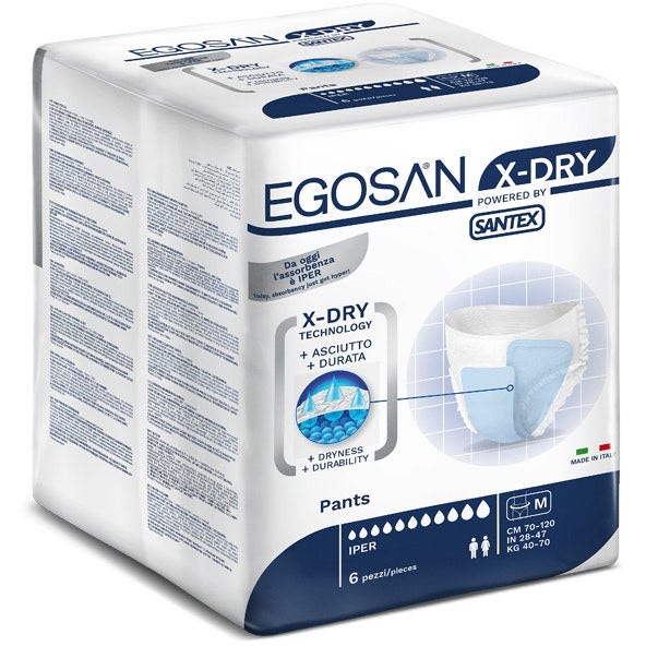 Egosan X Dry Pants Mutandina Per Incontinenza Taglia Media 6 Pezzi