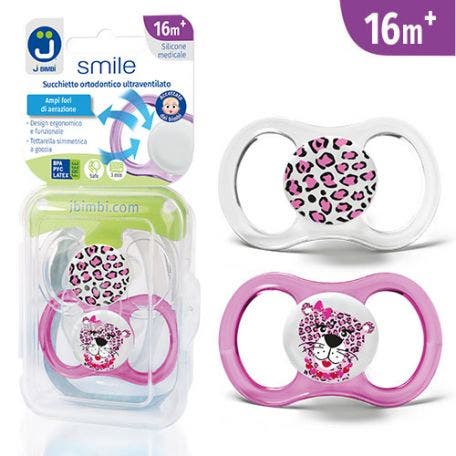 J Bimbi Smile Pack Succhietto Ultraventilato 16 Mesi+ Leopardo Texture