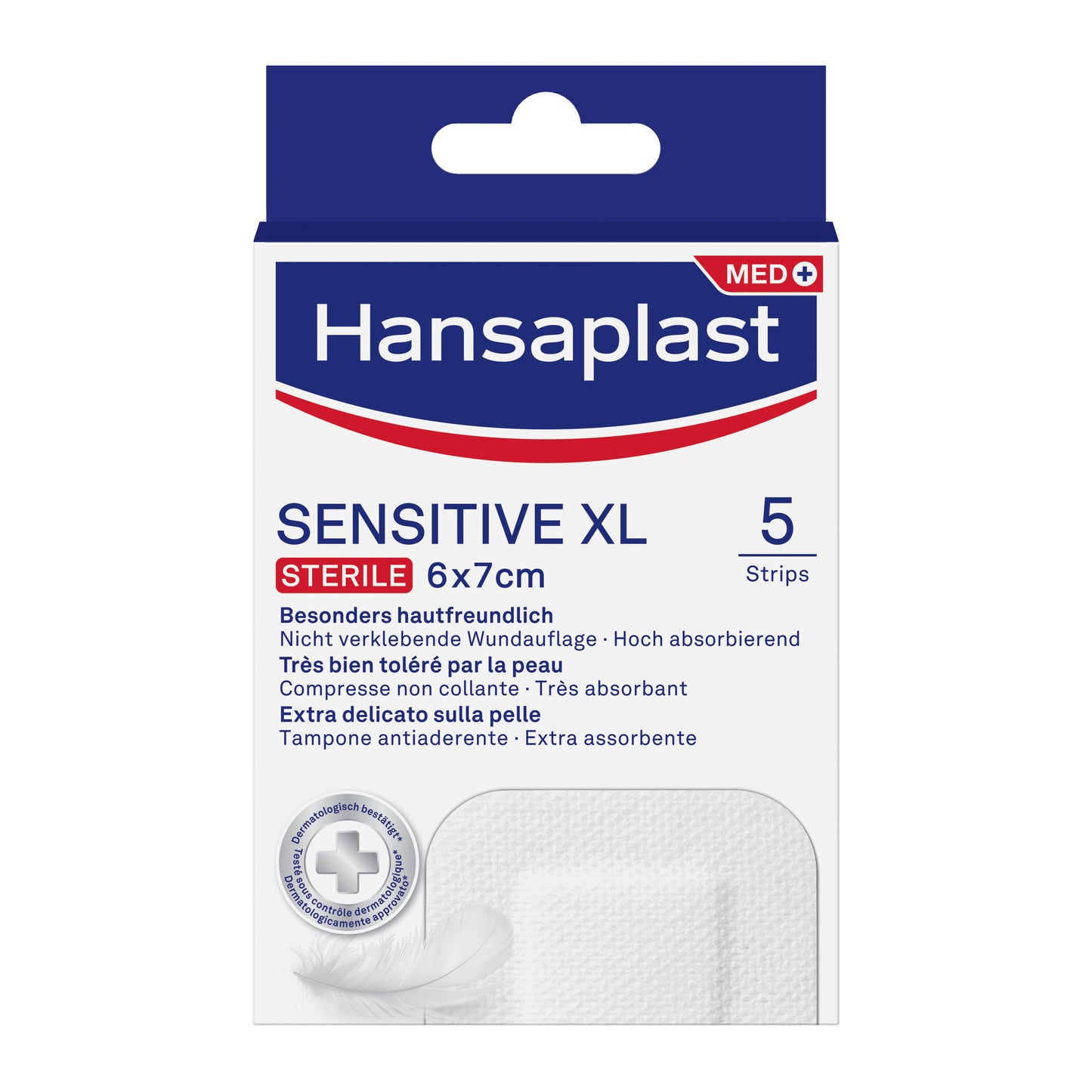 Hansaplast Cerotti Sensitive XL Medicazione Per Ferite Medio Grandi 6x7cm 5 Pezzi