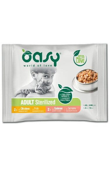 Oasy Bocconcini In Salsa Per Gatti Adulti Multipack Sterilized Selection 4x85g