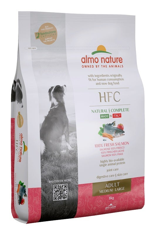 Almo Nature HFC Adult Crocchette Salmone Cani Adulti Taglia Media E Grande Sacco 8kg