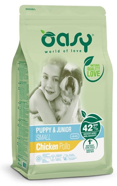 Oasy Lifestage Puppy & Junior Small Pollo Cibo Secco Per Cani 1 Kg