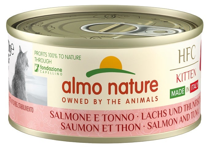 Almo Nature HFC Kitten Cibo Umido Con Salmone/Tonno Per Gattini Adulti 70g