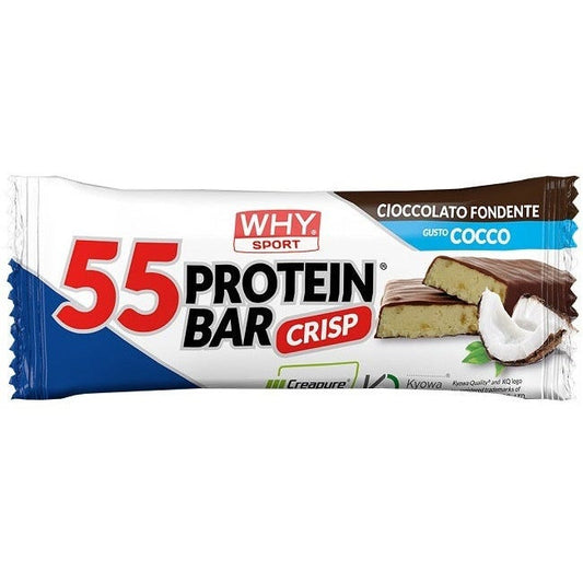 Why Sport 55 Protein Bar Crisp Barretta Cioccolato Fondente Cocco 1 Pezzo